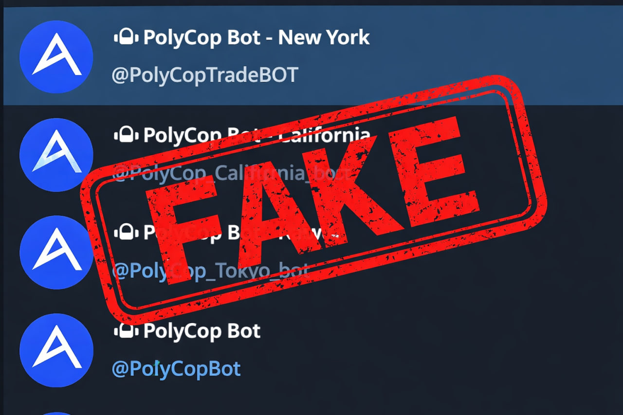 Comparison of real PolyCop bot vs fake impersonator username
